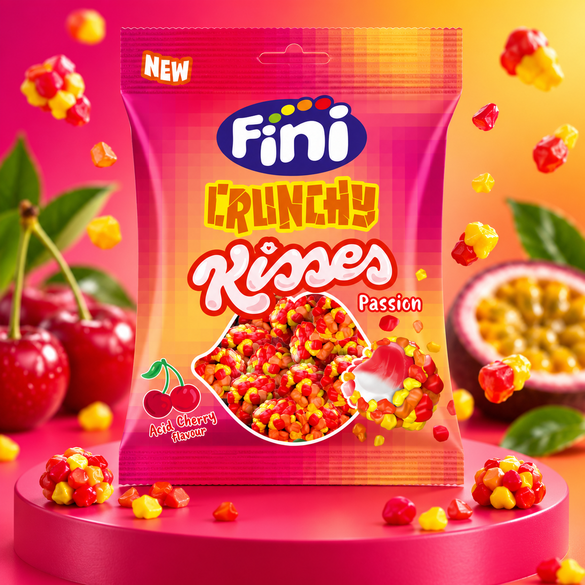 Crunchy Kisses cerise Passion Halal 75g