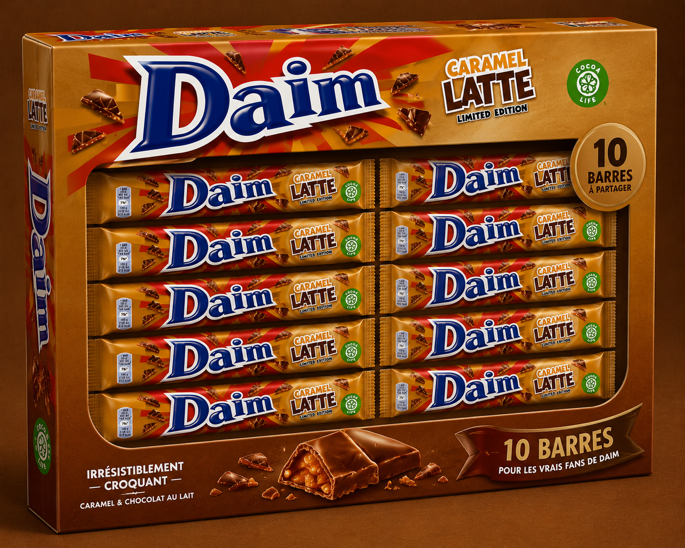 Daim Caramel Latte 56 Gr Édition Limitée Saveur Caramel DLUO 13/05/26