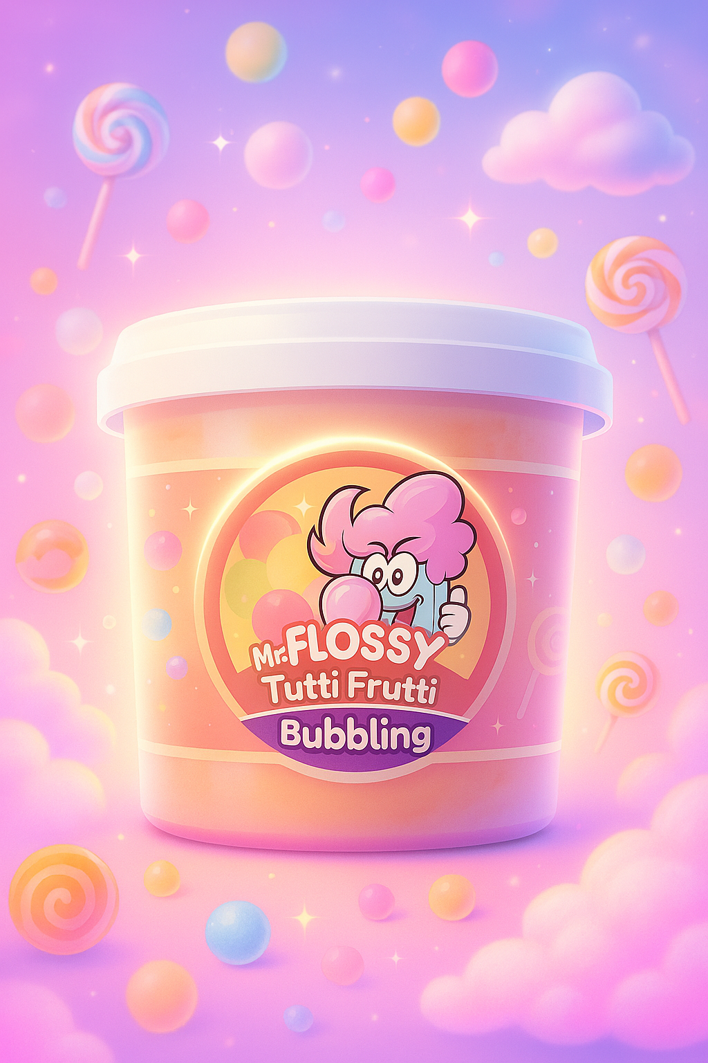 Barbe à papa Mr FLOSSY Tutti Frutti BUBBLING