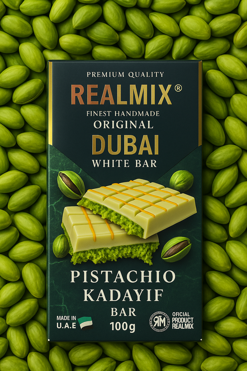 Chocolat blanc dubai Pistache 100g