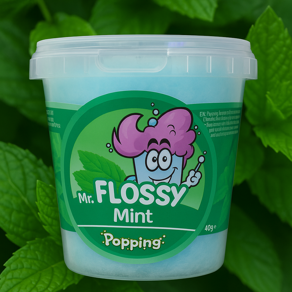 Mr FLOSSY Barbe à papa Pétillante Menthe 40gr