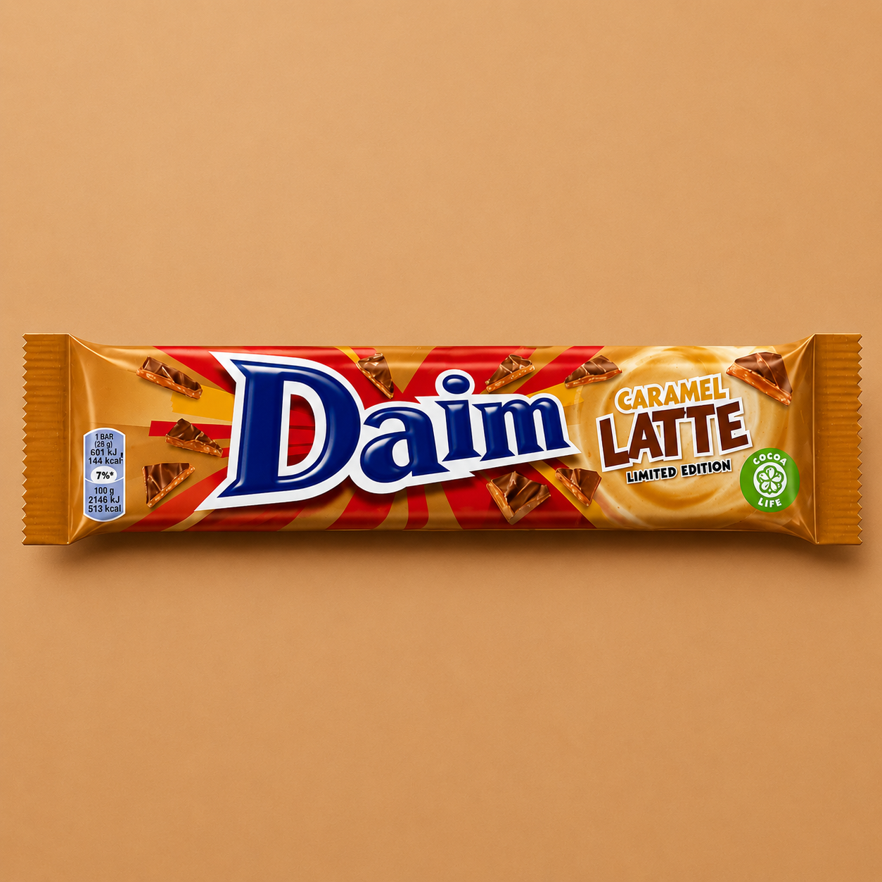 Daim Caramel Latte 56 Gr Édition Limitée Saveur Caramel DLUO 13/05/26