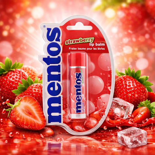 Baume à lèvres Mentos Fraise – Hydratation gourmande & parfum fruité