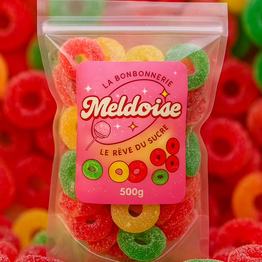 Pack de 500g d'anneaux multi Saveurs fruité