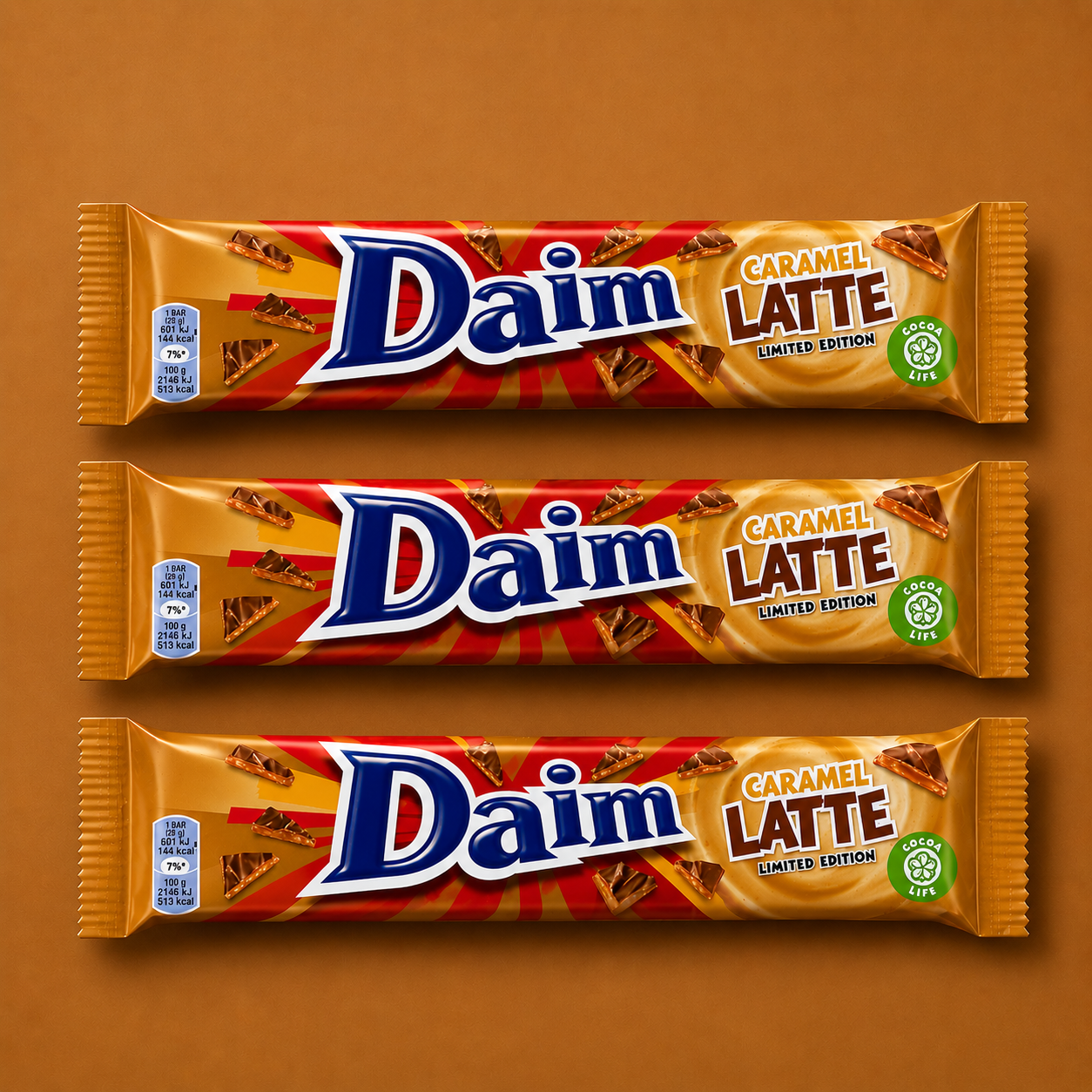 Daim Caramel Latte 56 Gr Édition Limitée Saveur Caramel DLUO 13/05/26