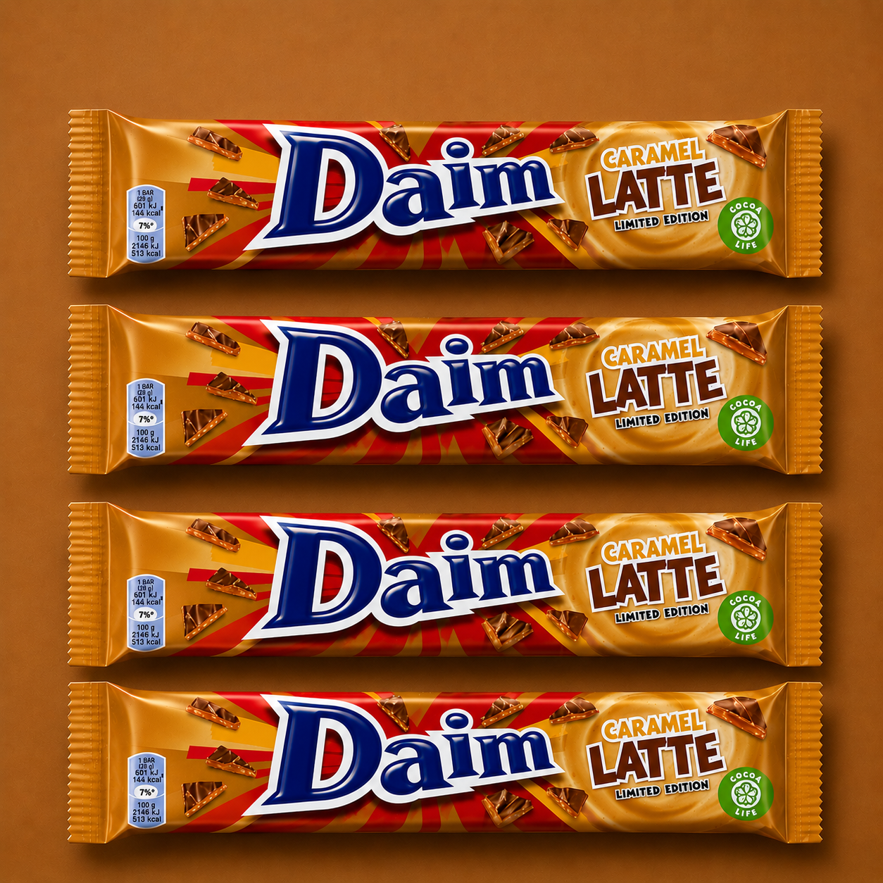 Daim Caramel Latte 56 Gr Édition Limitée Saveur Caramel DLUO 13/05/26